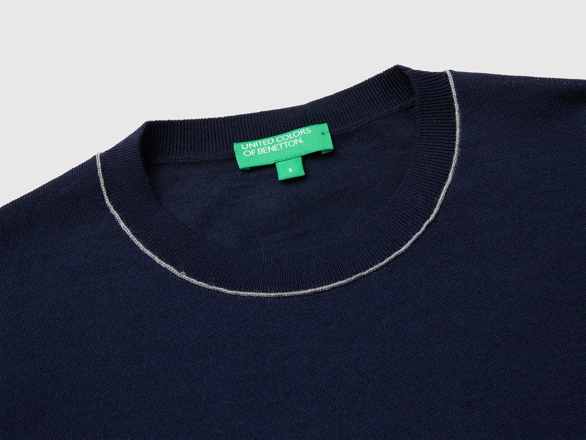 Maglia girocollo in pura lana Merino