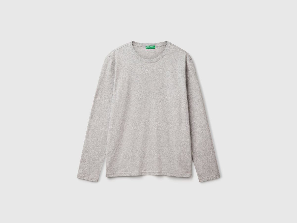 T-shirt a manica lunga in puro cotone