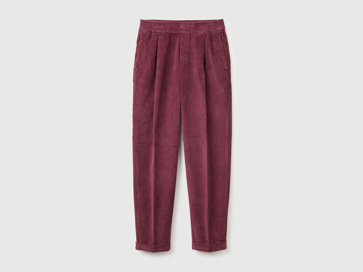 Chino in velluto con vita elasticizzata