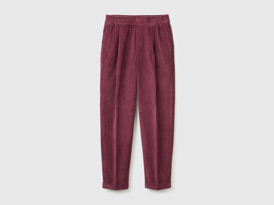 Chino in velluto con vita elasticizzata