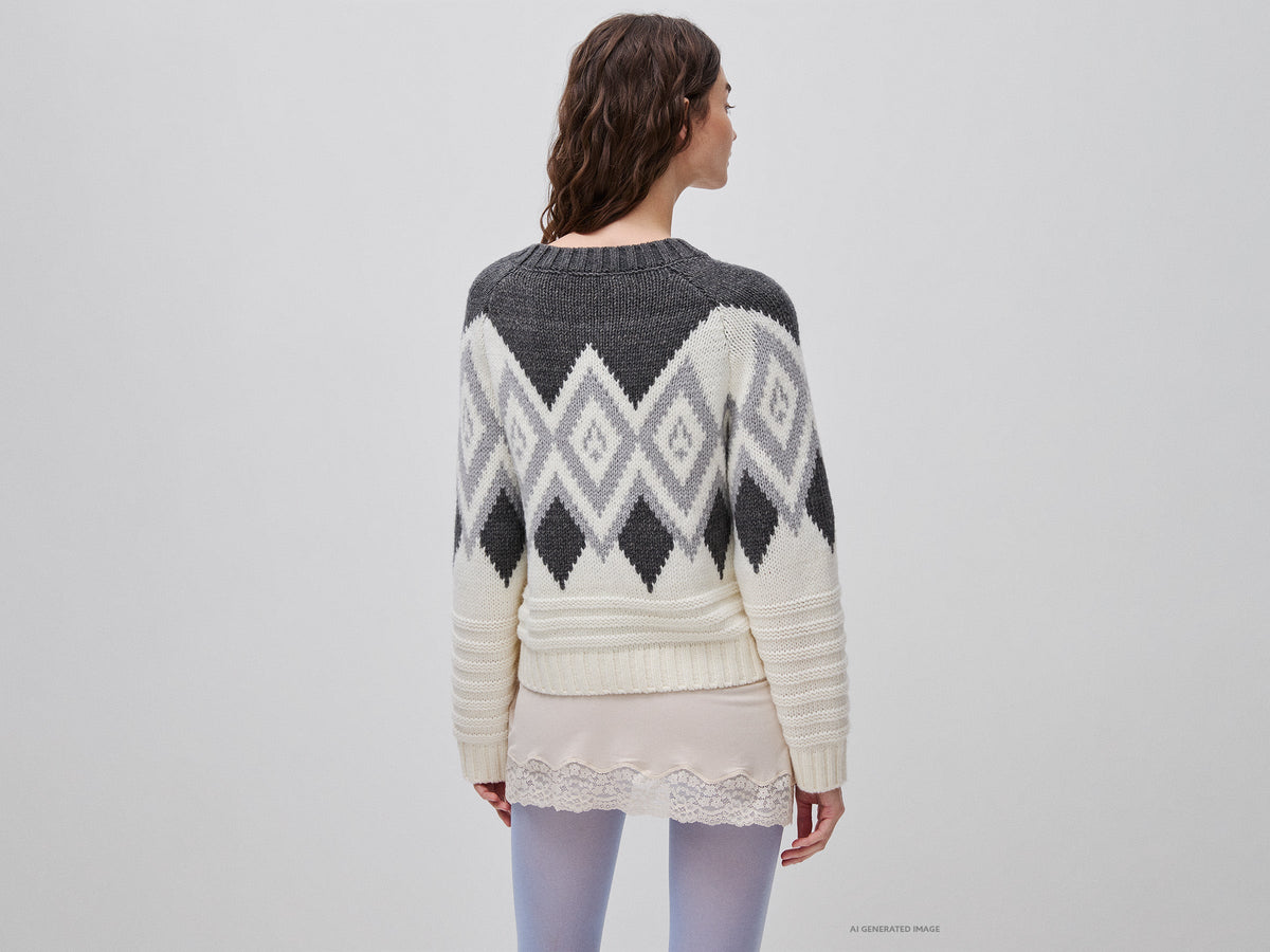 Maglia jacquard fantasia nordica