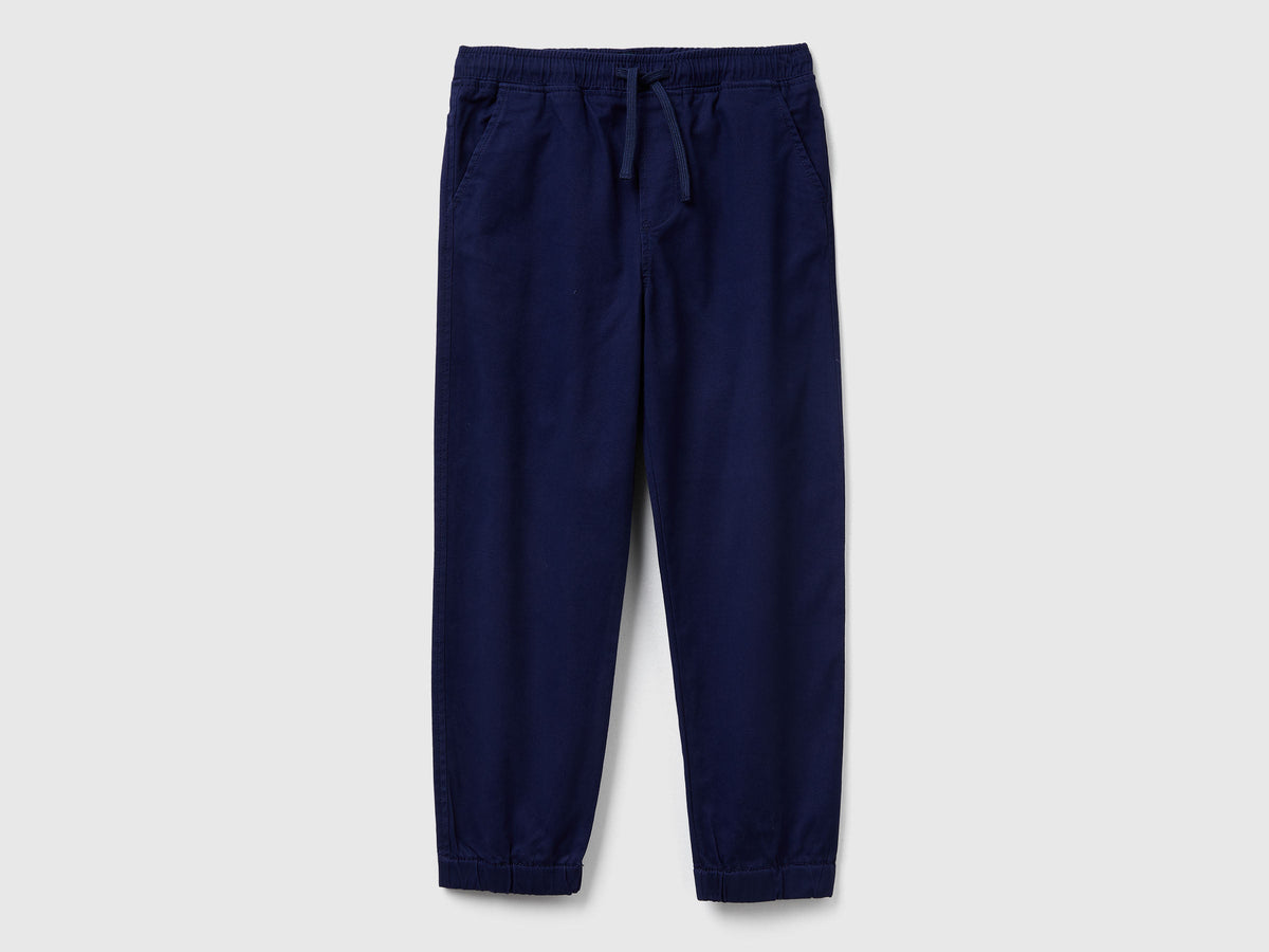 Joggers in cotone stretch con coulisse