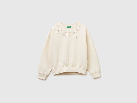 Calda felpa con stampa e strass