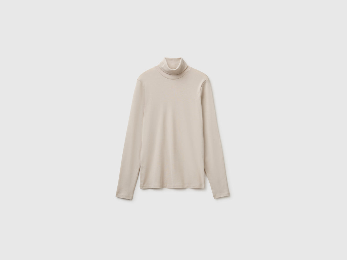 T-shirt lupetto in cotone a fibra lunga