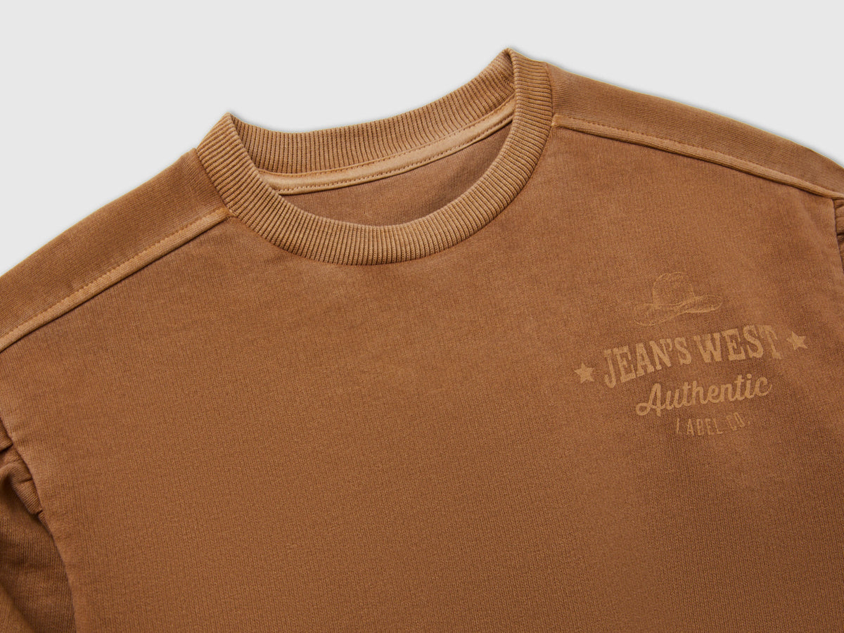 Felpa con ricamo western effetto vintage