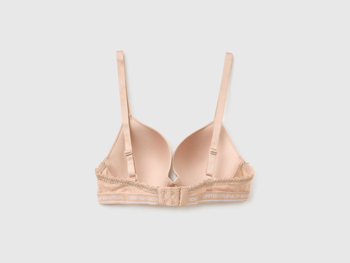 Reggiseno imbottito con coppe a costine