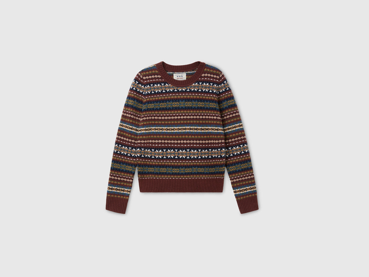Maglia jacquard in misto lana