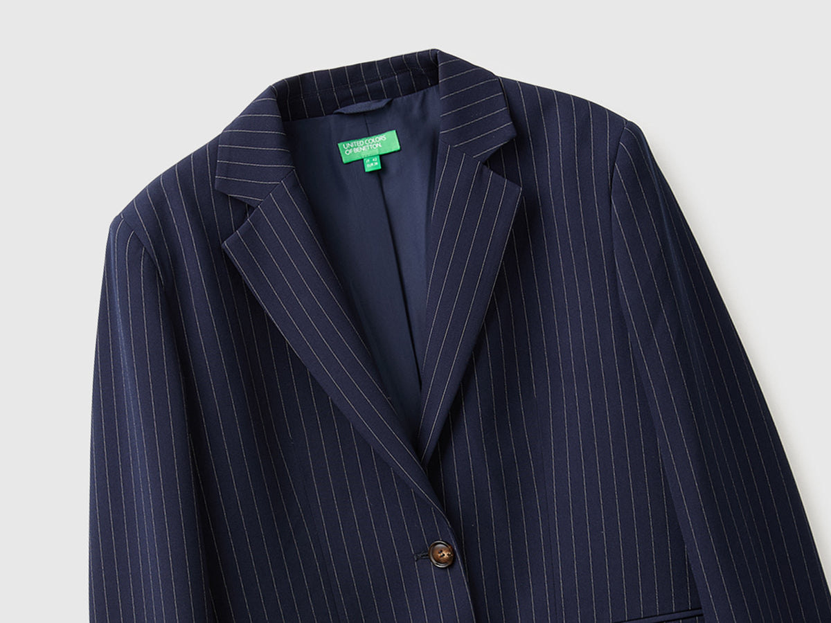 Blazer gessato comfort fit