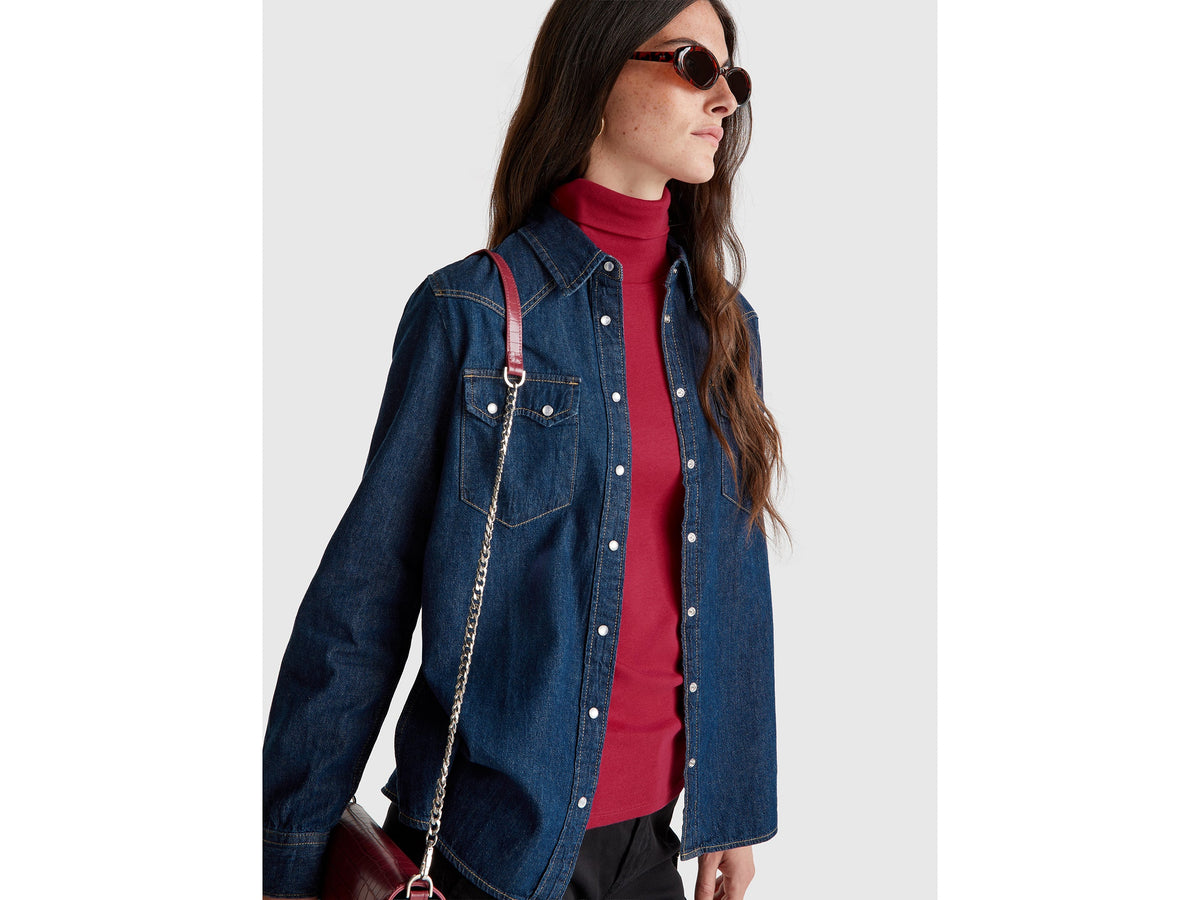 T-shirt a manica lunga con collo alto