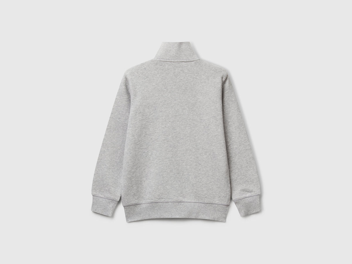 Felpa con zip in puro cotone