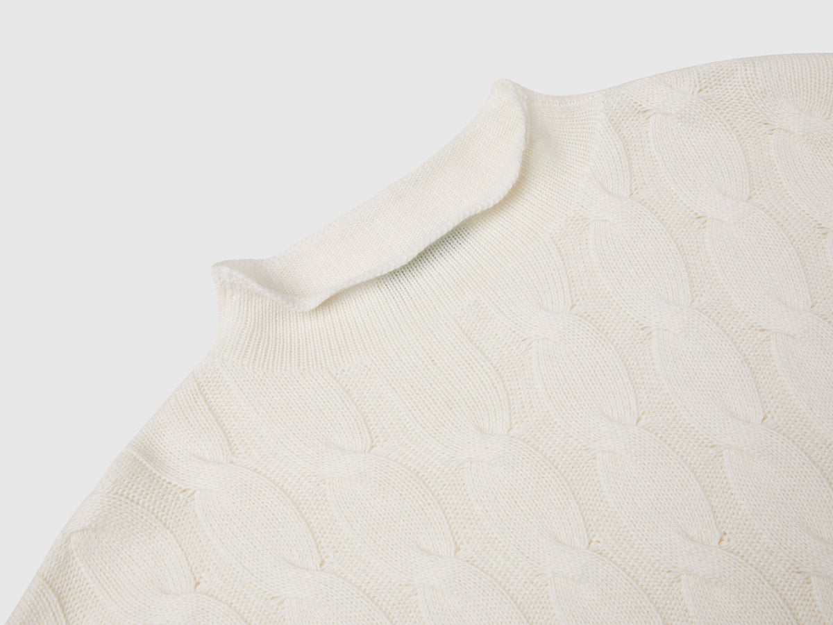 Maglia con trecce in misto cashmere