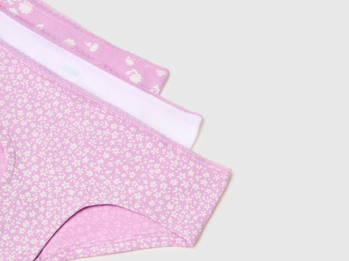 Tre culotte in cotone stretch