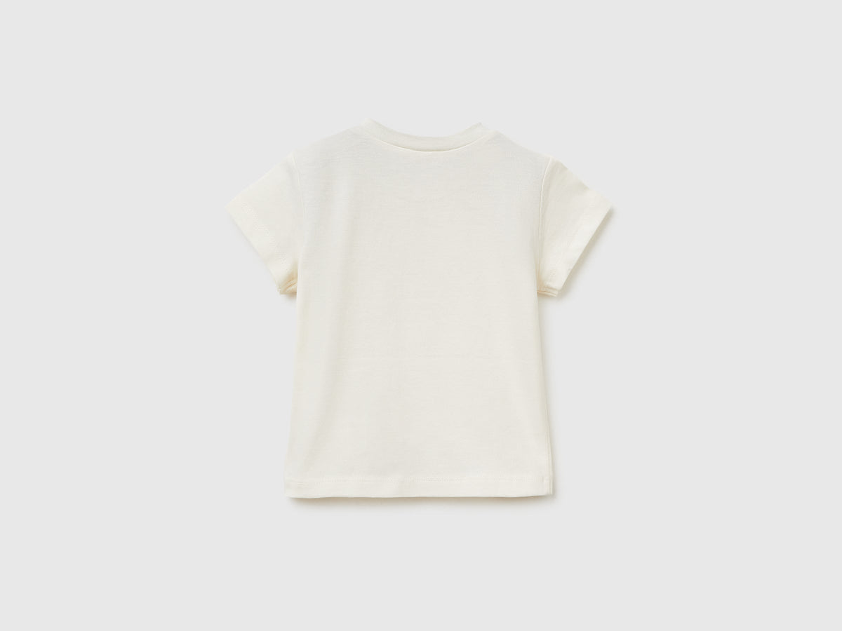 T-shirt con applicazione in cotone bio