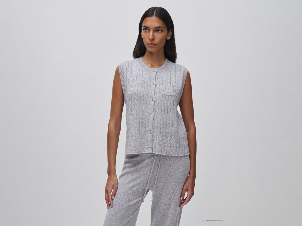Gilet in maglia con trecce