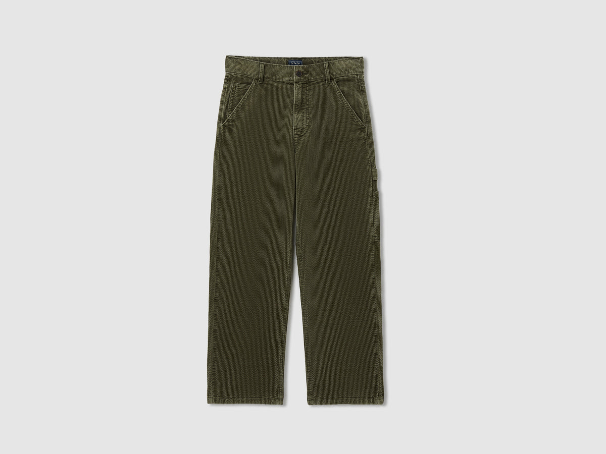 Pantaloni stile carpenter in velluto a costine