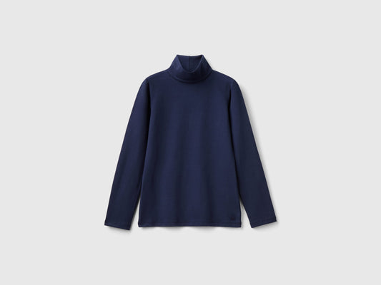 T-shirt stretch con collo alto