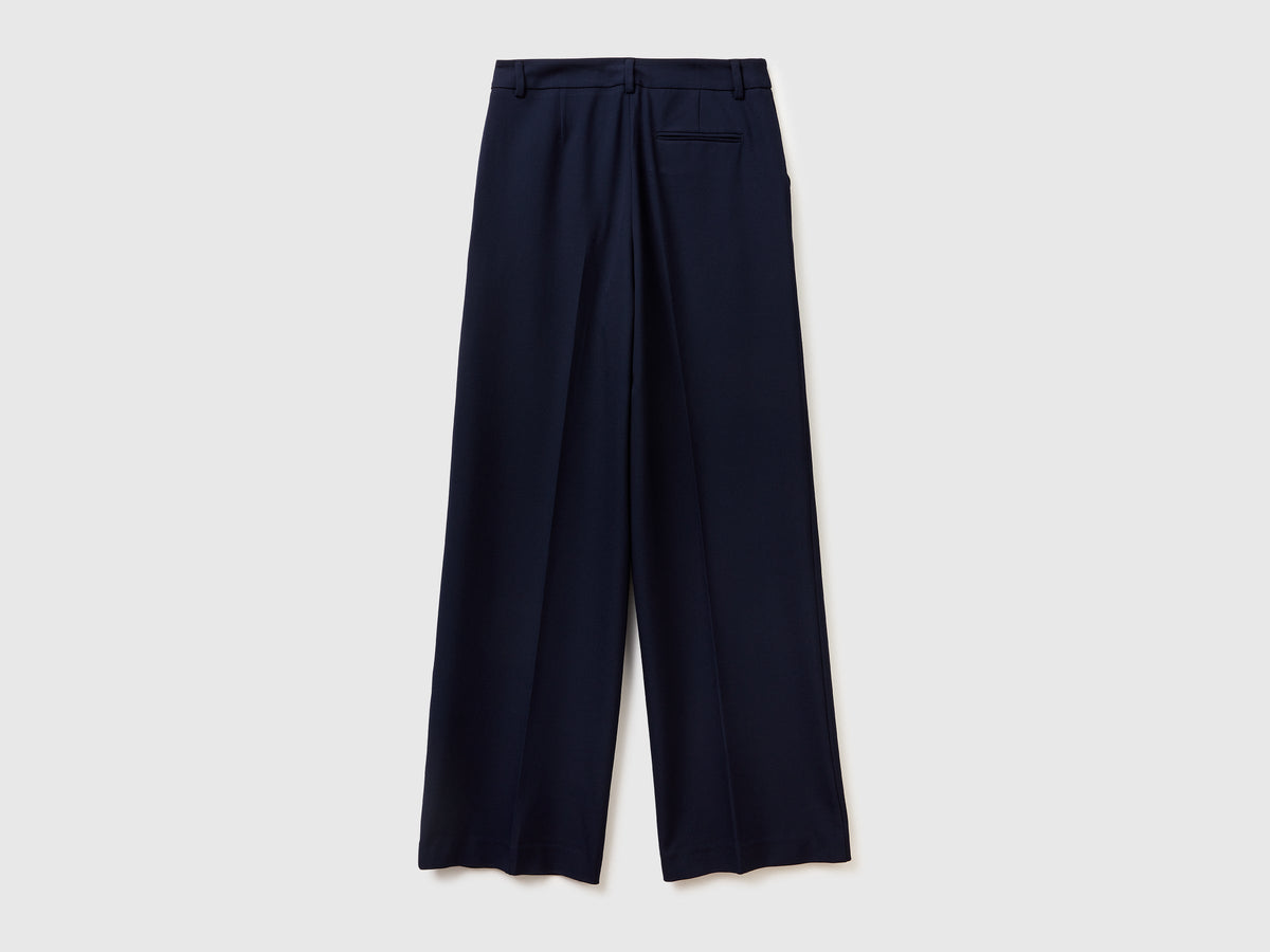 Pantaloni ampi in misto viscosa stretch
