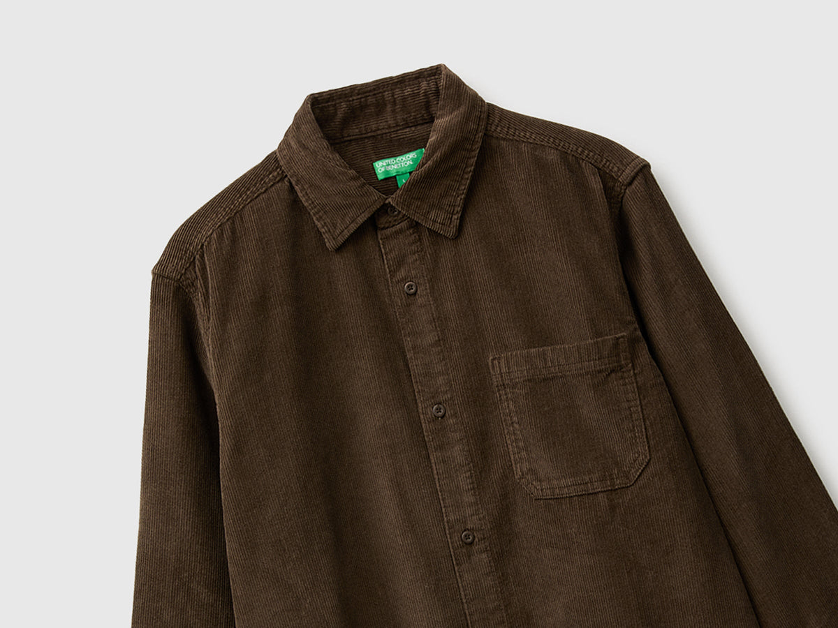 Camicia regular fit in velluto