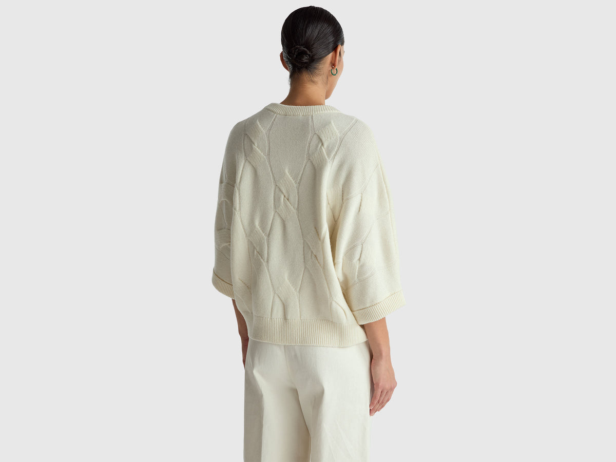 Maglia a losanghe in puro cashmere