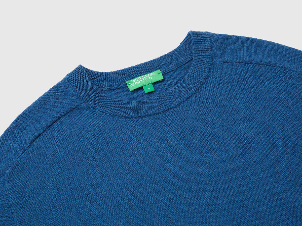 Maglia girocollo in misto cashmere
