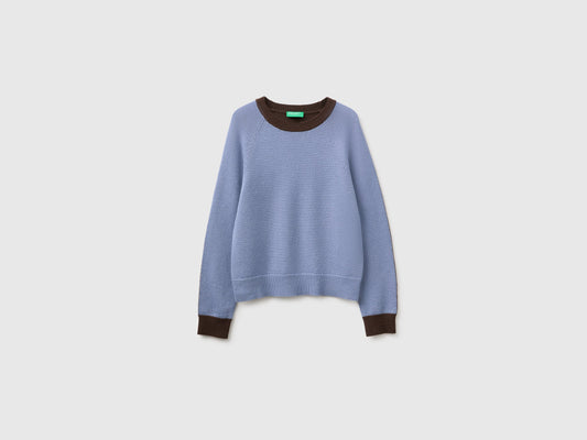 Maglia color block 100% lana