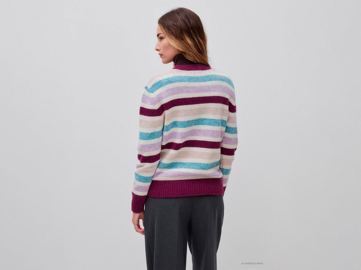 Maglia a righe 100% lana Shetland