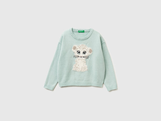 Maglione con intarsio peloso