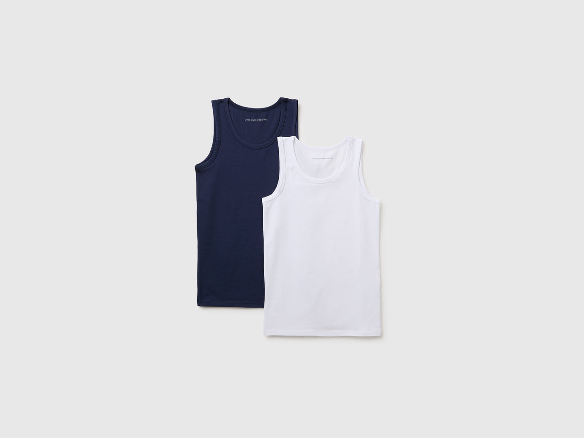 Due canottiere in cotone stretch