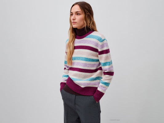 Maglia a righe 100% lana Shetland
