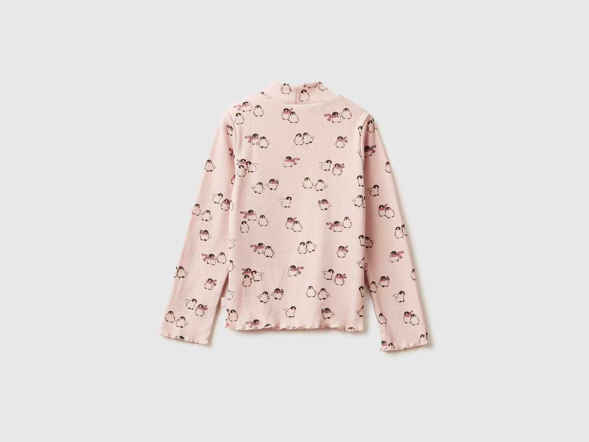 T-shirt slim fit con stampa pinguini