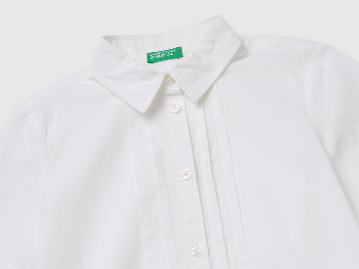 Camicia manica corta con motivo pieghe