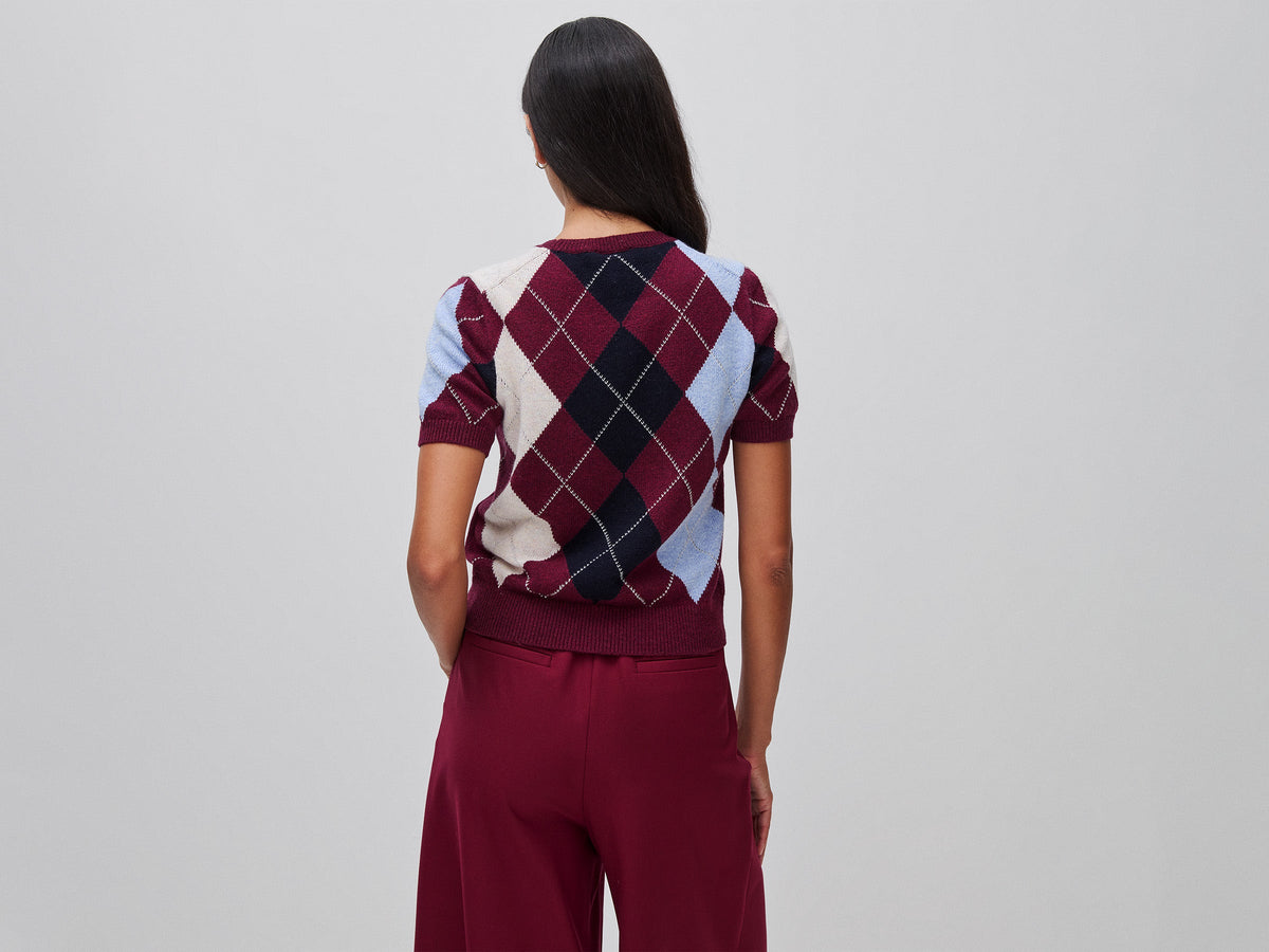 Maglia manica corta a rombi