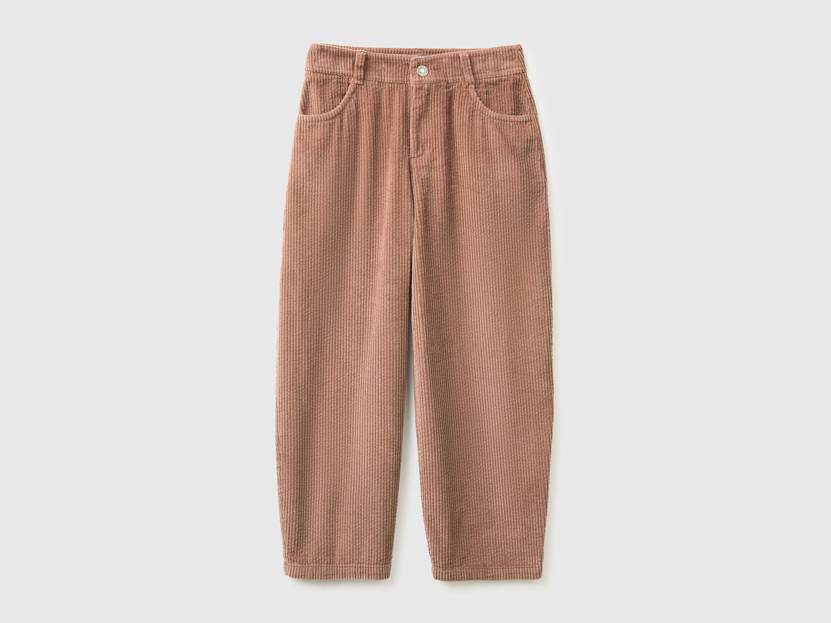 Pantaloni barrel fit in velluto a costine