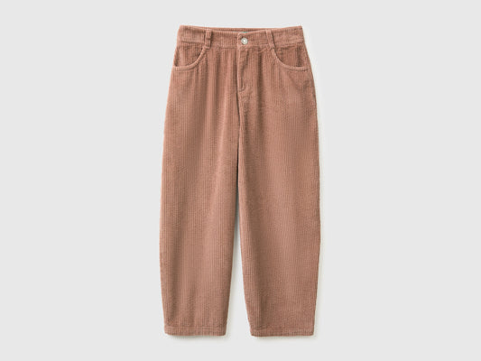 Pantaloni barrel fit in velluto a costine