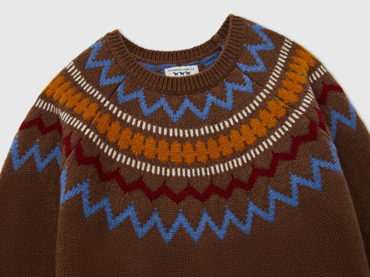 Maglia jacquard in misto lana
