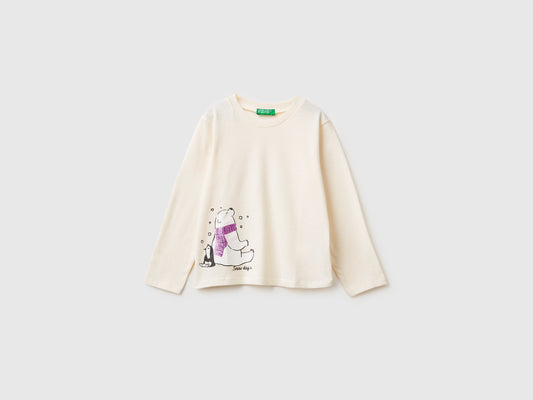 T-shirt con stampa glitter