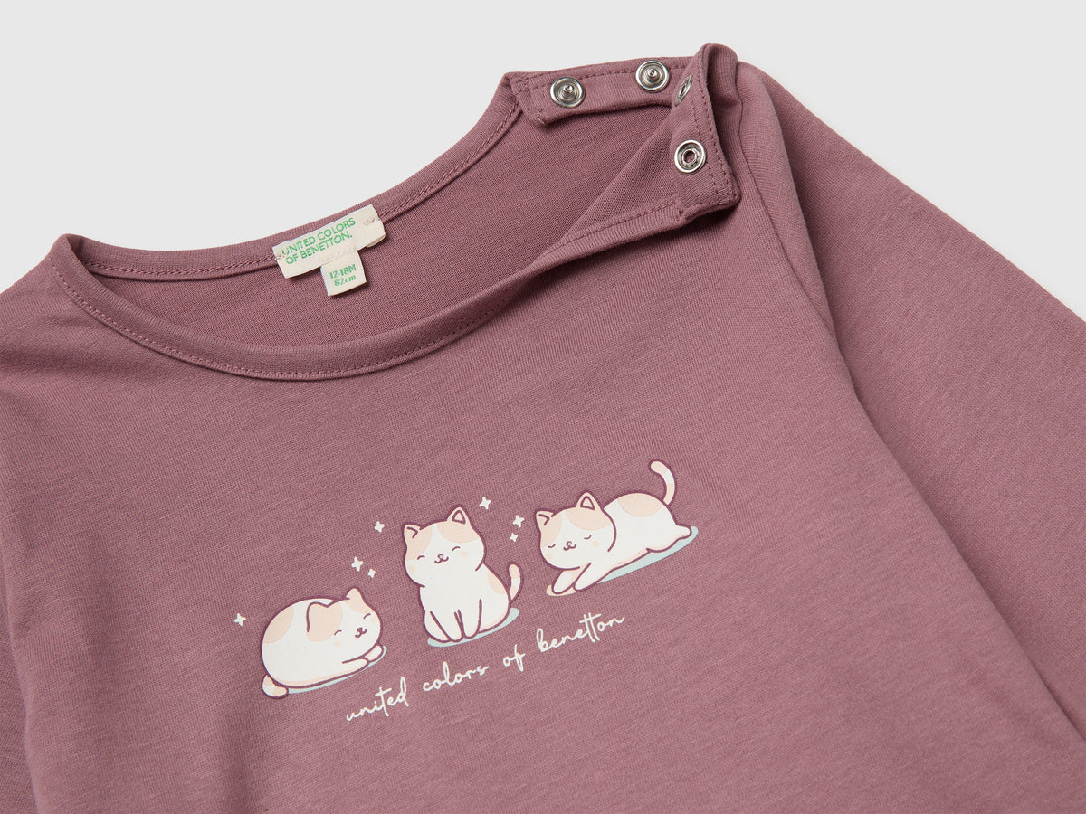 T-shirt con stampa in cotone bio
