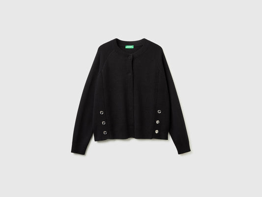 Cardigan lavorato con bottoni