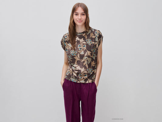 Top fluido con stampa floreale