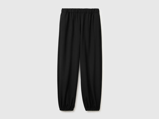 Pantaloni jogger fit in misto viscosa