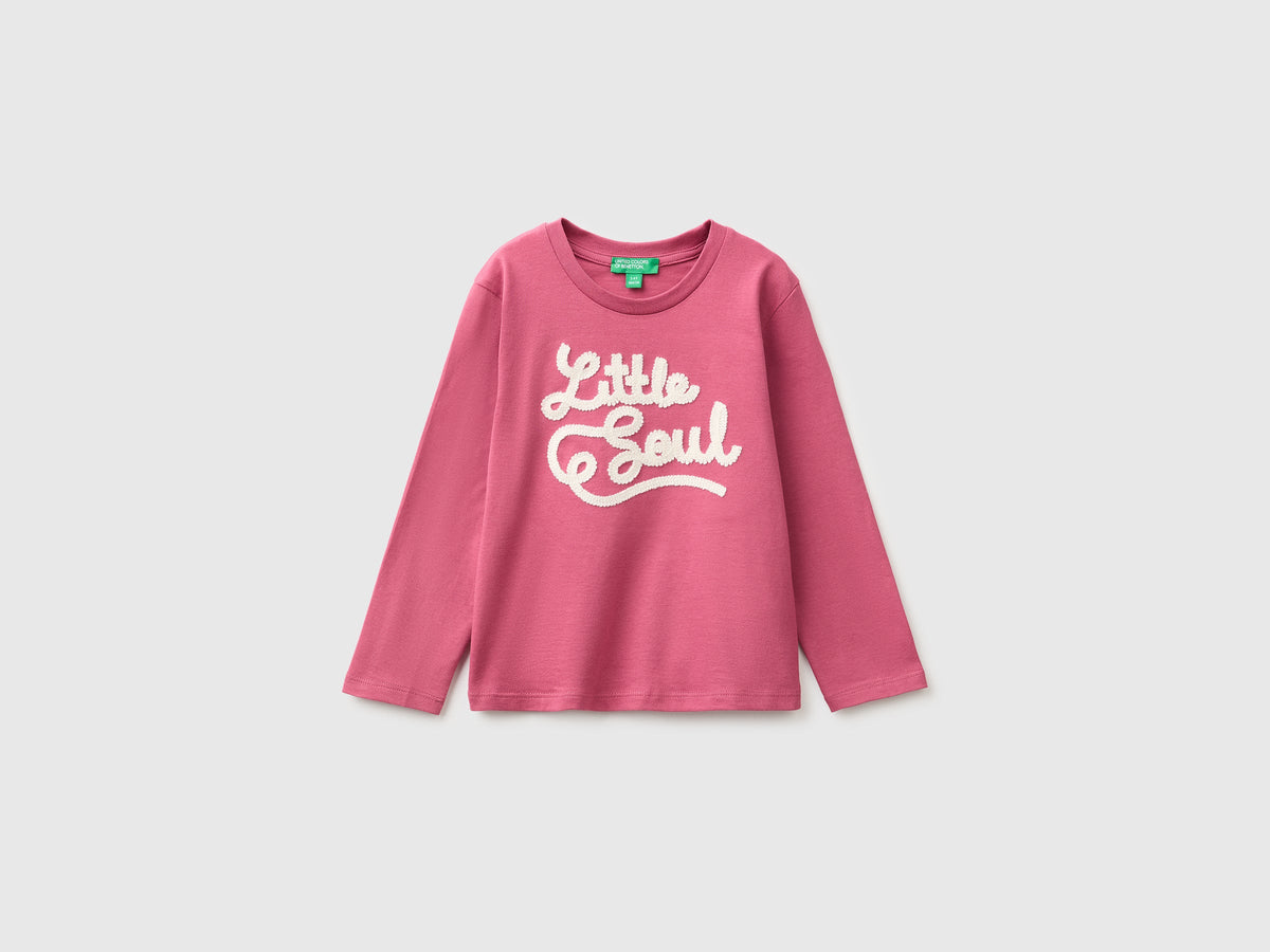 T-shirt con ricamo in cotone bio