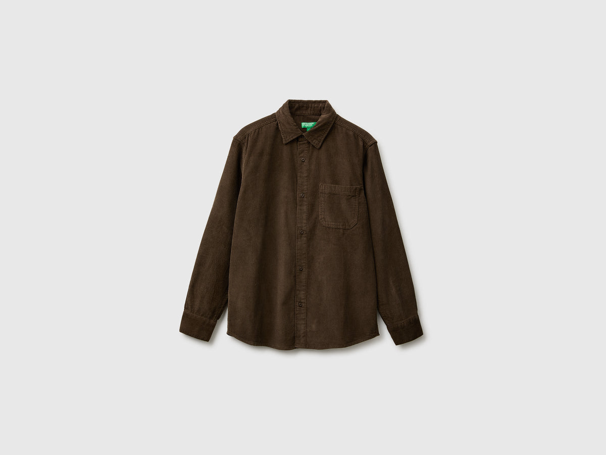 Camicia regular fit in velluto