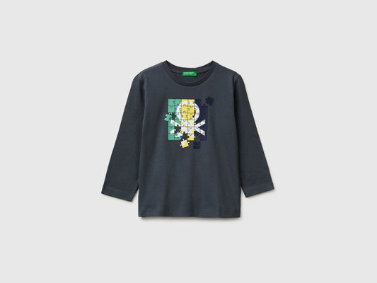 T-shirt con stampa logo in cotone bio