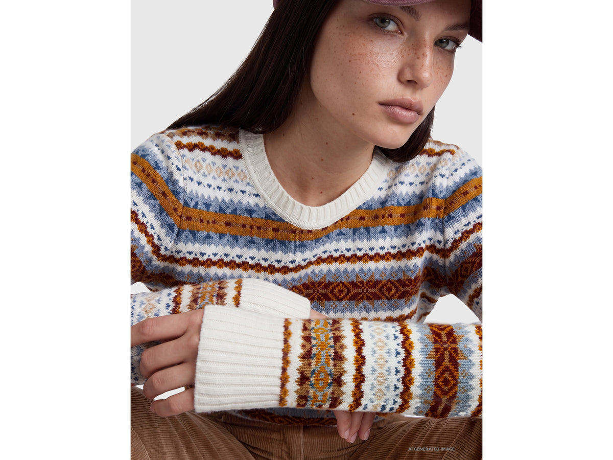 Maglia jacquard in misto lana