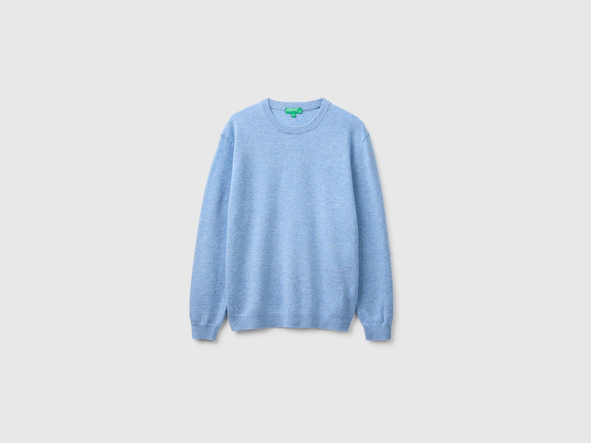 Maglia celeste in pura lana Merino