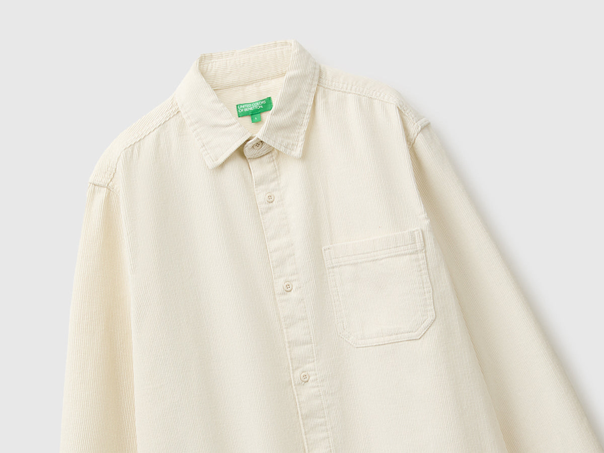 Camicia regular fit in velluto