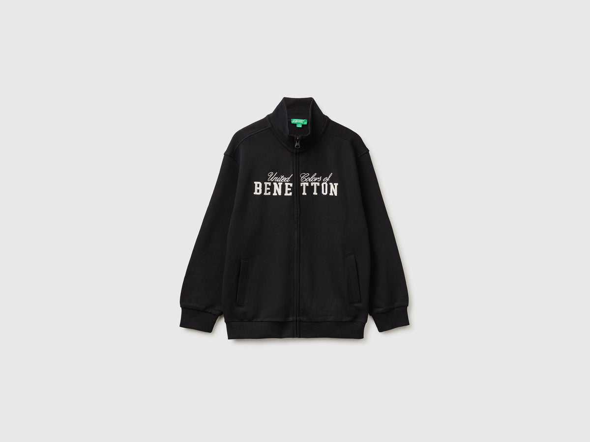 Felpa con zip 100% cotone