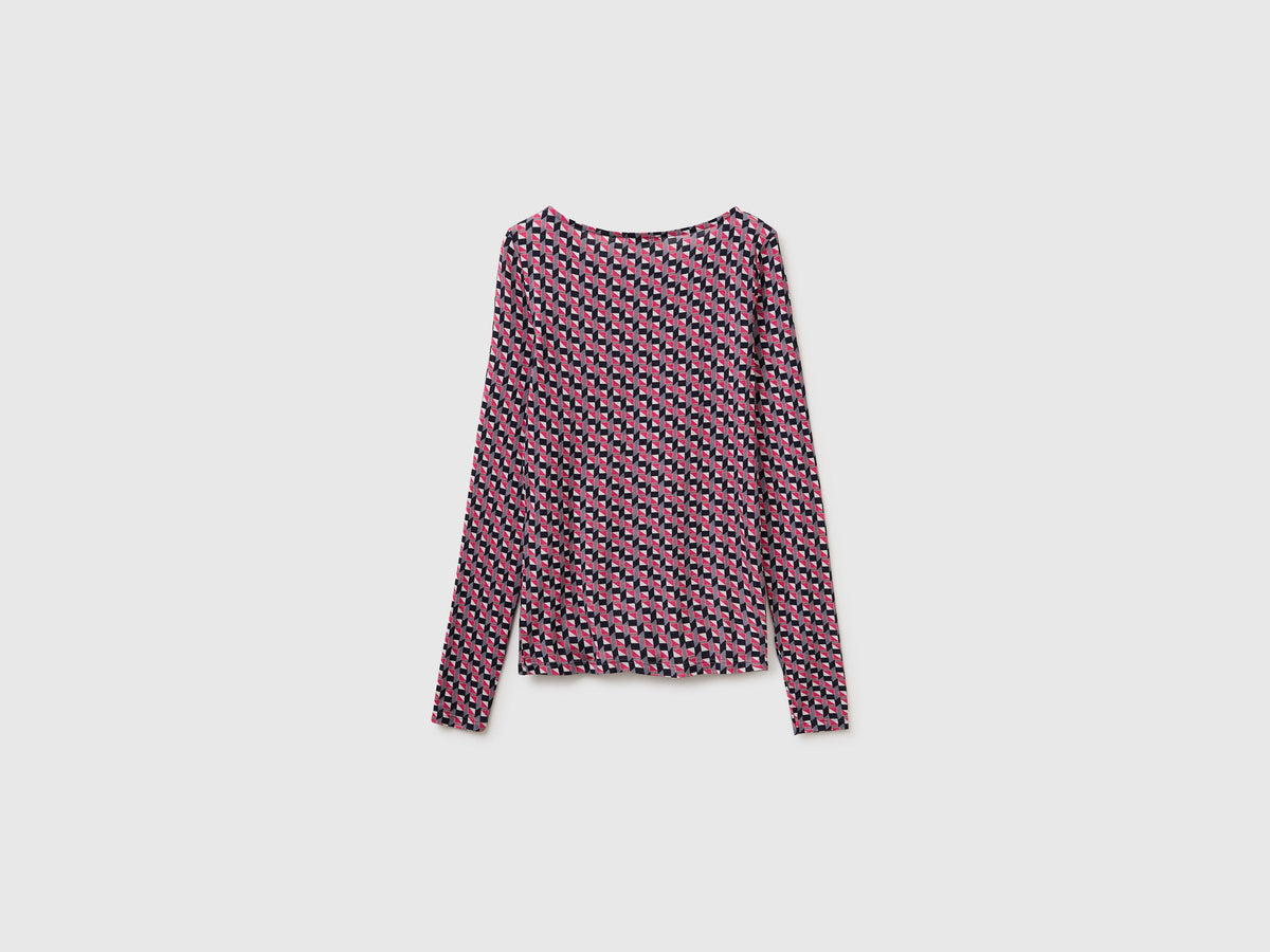 T-shirt fantasia in misto lana