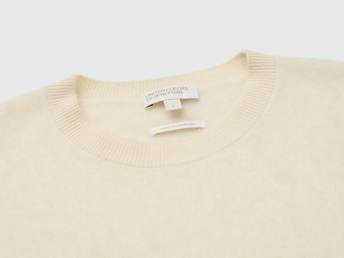 Maglia over in lana, cashmere e seta