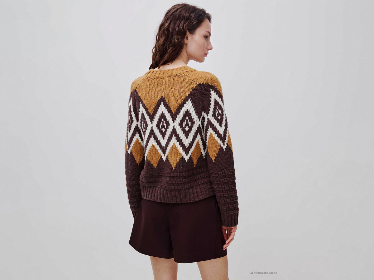 Maglia jacquard fantasia nordica